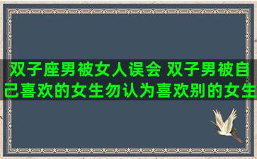 双子座男被女人误会 双子男被自己喜欢的女生勿认为喜欢别的女生会怎么样